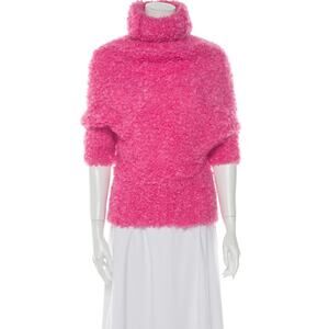 Junya Watanabe Comme des Garcons Mohair Sweater Small Turtleneck Pink